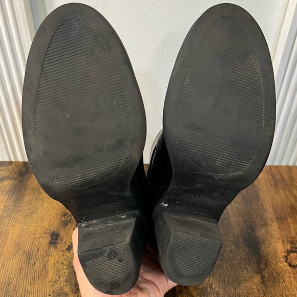 H&M Divided Black Boots with Gold Buckles - Picture 5 of 7